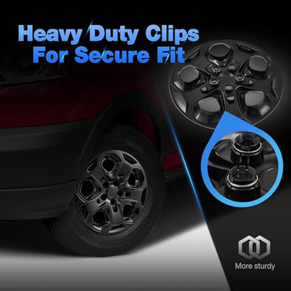 17" Hubcaps Wheel Covers for 2010-2012 Ford Fusion - color: Glossy Black