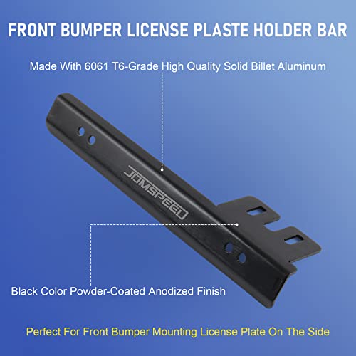 JDMSPEED Black Front Bumper License Plate Mount Bracket Relocator Holder Bar - color: Black