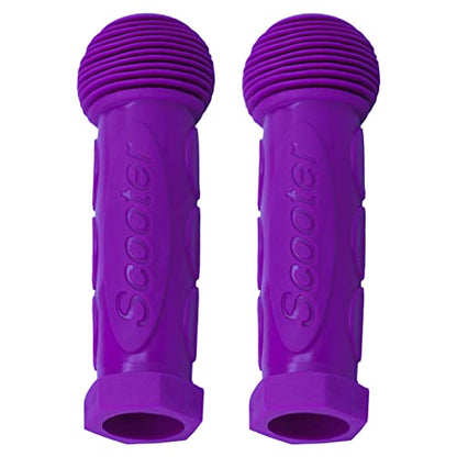 Kids Scooter Handle Grips Replacement Handlebars for 2/3/4 Wheels Child Kick Scooters Bike Rocking Car Push Cart, 9 Color Available, 2-Pack - color: Dark Purple