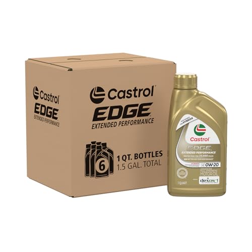 Castrol Edge Extended Performance 0W-20 Motor Oil 1 Quart, Pack of 6 - size: 1 Quart Pack of 6