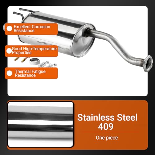 409 Stainless Steel Rear Exhaust Muffler for 2006-2011 Honda Civic HC08 - size: w/ Hanger For 2006-2011 Honda Civic