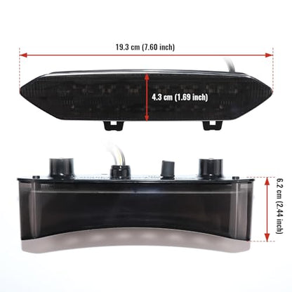 LED Tail Light for Yamaha Raptor 700 700R, Smoked Black