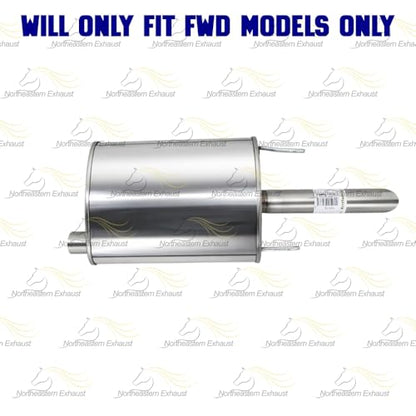Exhaust Resonator and Muffler Compatible with Pontiac Grand Prix 1997-2002 3.1L | Stainless Steel | Northeastern Exhaust | Includes Gasket, Clamps, Hangers and Bolts & Nuts | Direct-Fit Replacement