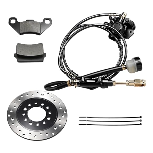 Hydraulic Rear Disc Brake Caliper System Disk Rotor Pads Compatible with Dirt Bike Quad Wheel ATV Go-kart 150cc 200cc 250cc Dune Buggy