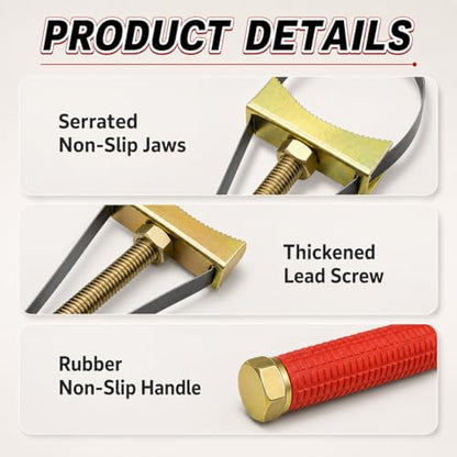 Heavy Duty Adjustable Oil Filter Wrench | Steel Strap Removal Tool