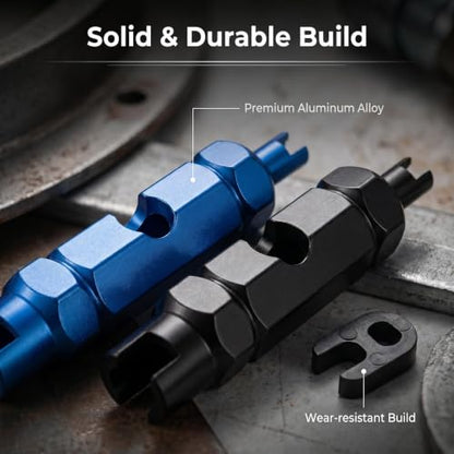 4 Pcs Bicycle Valve Core Remover Tool, Repair Tool for Schrader & Presta Valve, Mountain Road Bike Valve Stem & Presta Extender Removal Tool