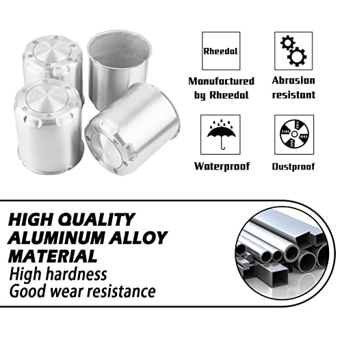 4Pcs 4.25" OD 4.65" H Gear Style Trailer Wheel Center Caps for Rim - size: 4.25" OD 4.65" H