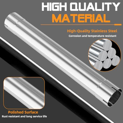 A-KARCK 4'' Muffler Replacement Pipe, Straight Exhaust Pipe 4'' Stainless Steel 30" Long Mandrel Exhaust Tube - size: 4 Inch (No Clamp)