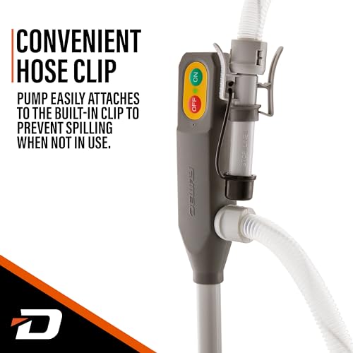 Deway Stick Fuel Pump, Auto-Stop + Beep, 51in Clear Hose, 4-AA, 3.2 GPM - style: Auto-Stop w/ Beep