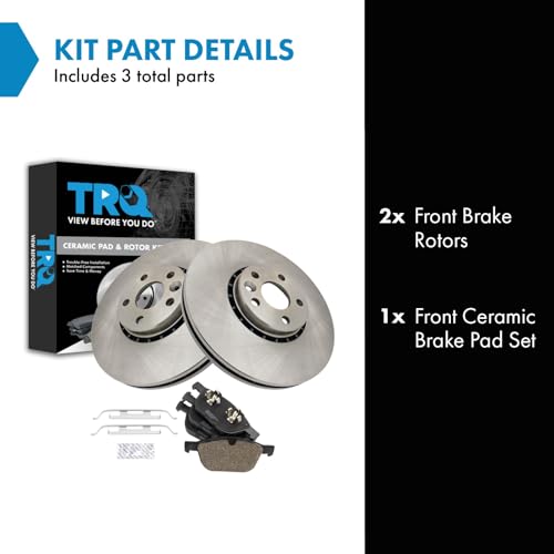 TRQ Front Brake Pad and Rotor Set Ceramic - style: BKA19421