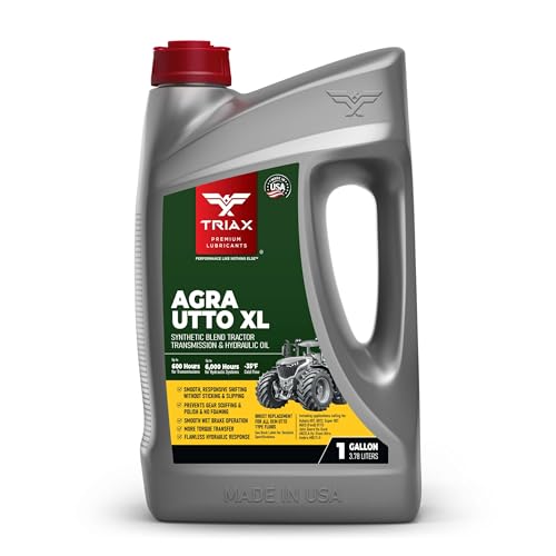 TRIAX Agra UTTO XL GL-4 Synthetic Blend Tractor Hydraulic, Transmission, Differential Fluid - All OEM Compatible with John Deere, Kubota, Massey Ferguson, CAT, and More (1 Gallon) - size: 1 Gallon