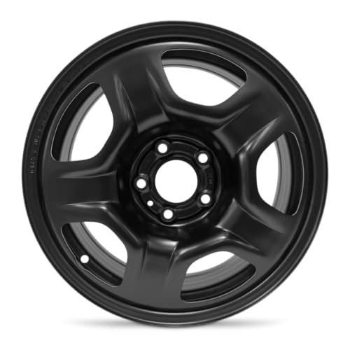 Wheel 16x6.5 in Steel Rim 5 Lug 110mm 40mm Offset 65.1mm CB| Powder-Coated Black finish Fits 2017-2022 Jeep Compass | New OEM Surplus | 68256382AA