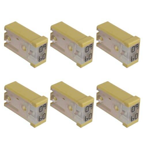 60A 32V Mini Slotted Automotive MCASE Shaped Cartridge Fuse Kit(Pack of 6pcs,60A) - style: 60A
