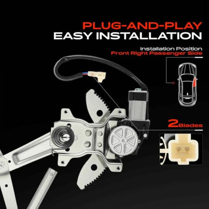 A-Premium Front Driver Side Power Window Regulator with Motor (2-Pin)