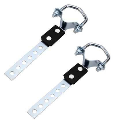 2 Pcs Exhaust Hangers Muffler Hanger Swivel Tail Pipe Universal Exhaust Tailpipe Hanger Heavy Duty Tailpipe Muffler Bracket Flexible Swivel, Silver (6 Holes,Oe Style)