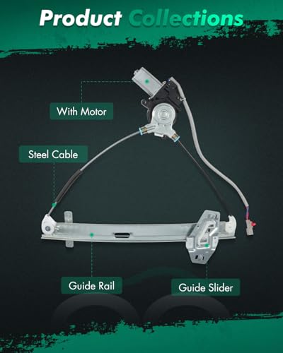 SCITOO Front Right Passengers Side Power Window Regulator with Motor Assembly Replacement fit for 2001-2005 for Honda Civic 2 Door Coupe 72210S5PA02 741-301 - size: 741-301