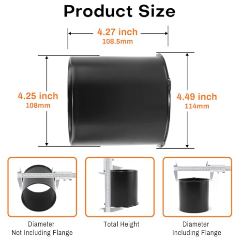 4Pcs 4.25inch Wheel Center Caps Fit 4.25" Center Bore Truck Trailer RV SUV Wheels Rims, Carbon Steel Matt Black Open-end Push Through Hub Covers - color: Matt Black, size: 4.25in