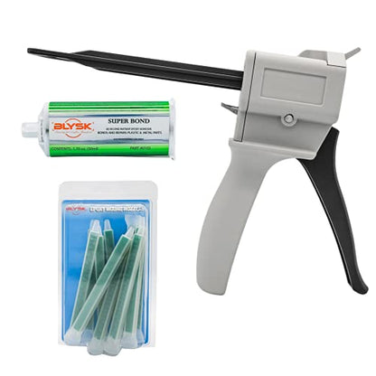 Dual Cartridge Gun Kit with Epoxy, 50ml, Mixing Nozzles - size: 4.5"(11.5cm)
