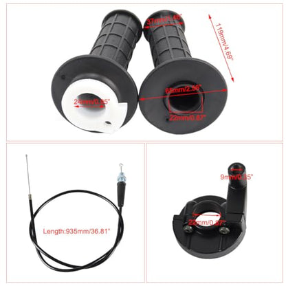 Motorcycle Throttle Universal Throttle Cable Kit Throttle Cable Clamp Twist Throttle for Mini Bike ATV ATC Quad Pit Dirt Doodlebug Bike Baja MB165 MB200 5.5hp 6.5hp 196cc 200cc 7/8" 22mm Handlebar