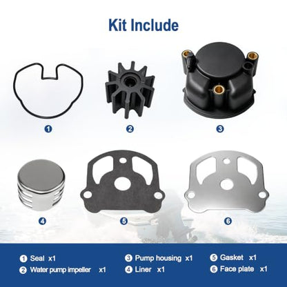 MARKGOO Water Pump Repair Kit 0984461 for OMC Cobra Stern Drive 2.3L-7.5L - color: 984461 fits V6 V8 2.3-7.5L