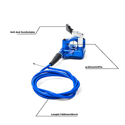 PUCKY New 7/8'' 22mm Thumb Throttle Cable Accelerator Handle Assembly for 50cc 70cc 90cc 110cc 125cc 250cc ATV Quad Go Kart TaoTao Pit Bike (Blue) - color: Blue