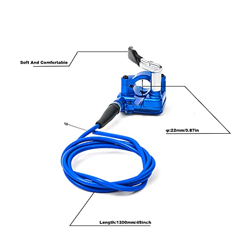 PUCKY New 7/8'' 22mm Thumb Throttle Cable Accelerator Handle Assembly for 50cc 70cc 90cc 110cc 125cc 250cc ATV Quad Go Kart TaoTao Pit Bike (Blue) - color: Blue