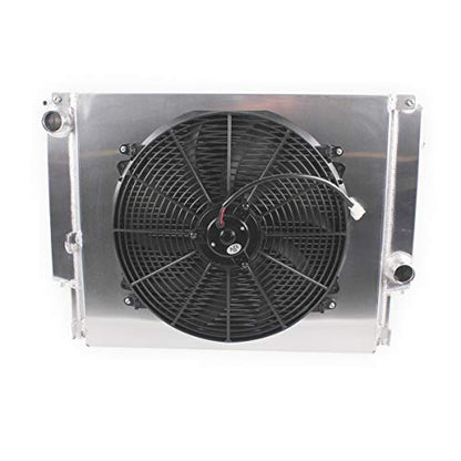 OHOB-COOL Full Aluminum Radiator With Shroud Fan For BMW 323i 328i E36 E30 M3 MT 1992-1999 1993 1994 1995 1996 1997 - size: For 92-99 BM W