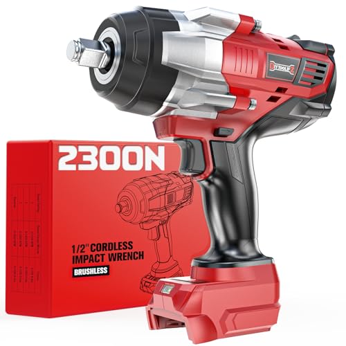 DIYtoolifz Cordless Impact Wrench 1/2 inch Compatible with Milwaukee 18v Battery, 1700 Ft-lbs High Torque Impact Driver, Electric Impact Gun with 4 Modes & LED Light for Car, Truck, Mower(Bare Tool) - size: 1/2 inch, style: Compatible with Milwaukee 18v B