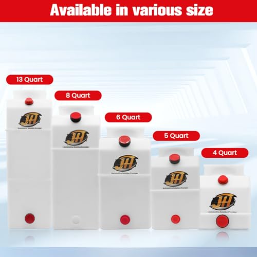 8 Quart Poly Power Unit Reservoir for Hydraulic Systems, Polyethylene Flat Bottom Utility Fluid Tank for Dump Trucks Trailers RVs Boats - size: 8 Quart