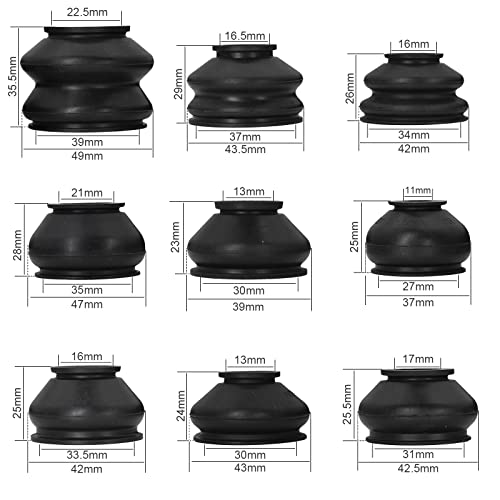 14Pcs Universal Ball Joint Tie Rods End Boot Dust Cover Rubber Replacement