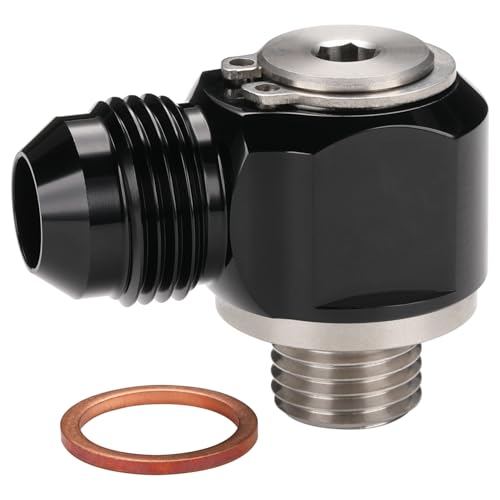 8AN Male Flare Banjo to M14x1.5 Stainless Steel Banjo Bolt Assembly Fitting Adapter Black - size: 8AN to M14x1.5