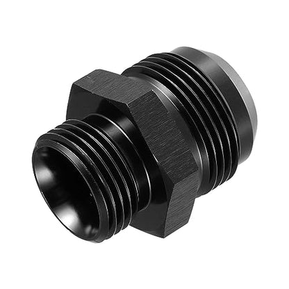 X AUTOHAUX 16AN Flare to 12AN ORB O Ring Port Male Fuel Pump Rail Adapter Fuel Fitting Adapters for Car Aluminum Alloy Black