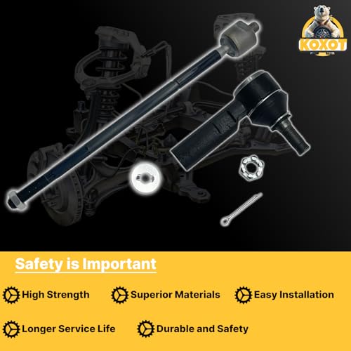 4pcs Front Inner & Outer Tie Rod Ends Kit Fit for Pontiac Vibe 2007-2008, Fit for Pontiac Vibe 2003-2006 FWD, Fit for Toyota Matrix 2007-2008, Fit for Toyota Matrix 2003-2006 FWD | EV466 ES3713 - size: EV466 X2 ES3713 X2