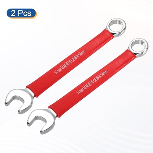 HARFINGTON 2Pcs Metric Combination Wrench 14mm 12-Point Box & Open End CR-V - size: 14mm