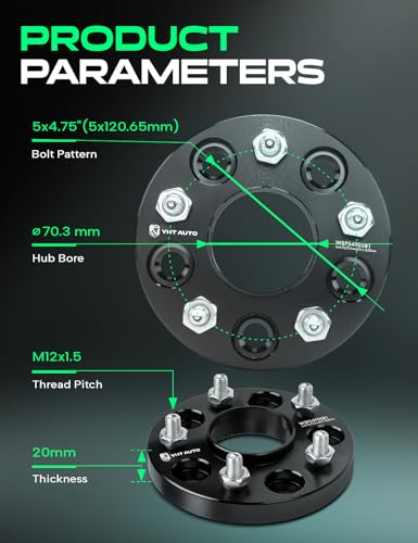 YHTAUTO 5x4.75 Hub Centric Wheel Spacers 20 mm for Buick, Chevy, GMC - size: 20mm Thickness, style: 2 PCS