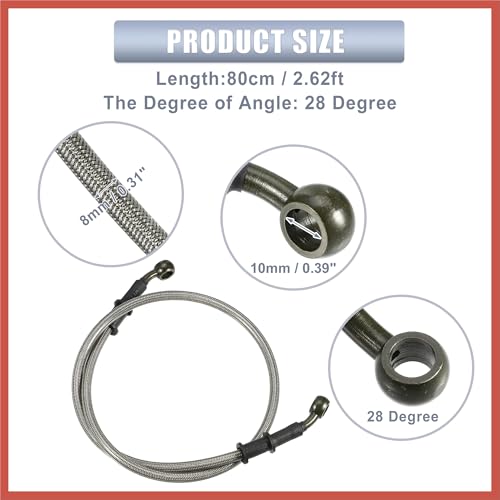 ACROPIX 80cm Motorcycle Hydraulic Brake or Clutch Line Hose Universal