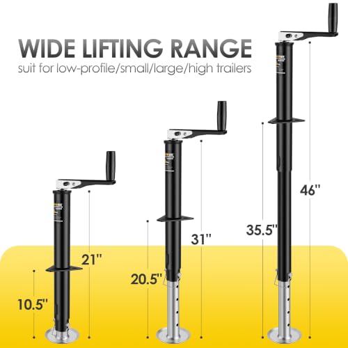 5000lbs A-Frame Trailer Jack,30" Lift 20-24V Cordless Drill Compatible with Adjustable Drop Leg for Utility, Yacht, and Camper Trailers
