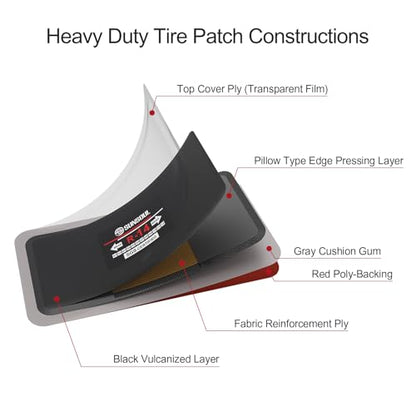 SUNSOUL 10Pcs Heavy Duty Tire Patches, 5.70" x 2.95" Radial Tire Patches - size: 5.70*2.95
