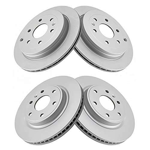 TRQ Front and Rear Brake Rotors Set Vented Premium G-Coated - style: BKA14810
