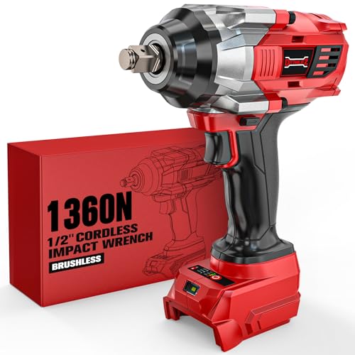 DIYtoolifz Cordless Impact Wrench 1/2” Compatible with Milwaukee 18v Battery(Bare Tool), 1000FT-LBS High Torque Impact Driver, Electric Impact Gun with LED Light, Variable Speeds, 4-Speed Control - size: 1/2 Inch - 1000 Ft-lbs, style: Compatible with Milw