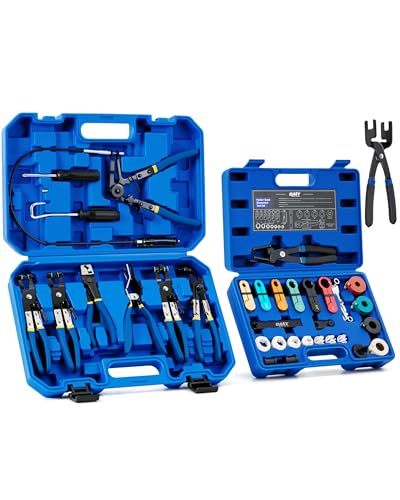 OMT 35pc Master Disconnect & Hose Clamp Pliers Tool, Car AC Fuel Line Kit - size: Hose Clamp Pliers Set-35pc