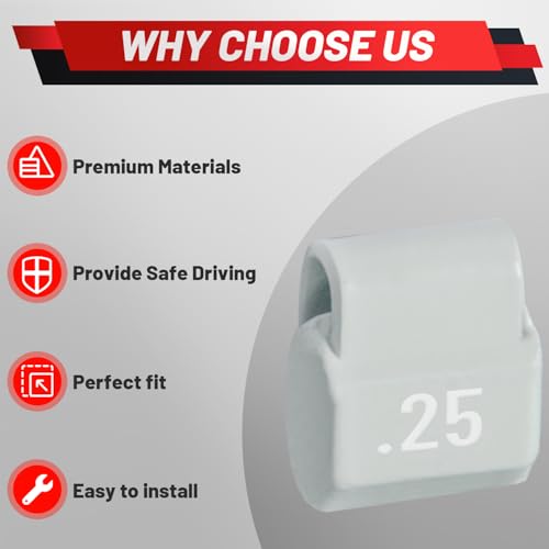 Upgraded 0.25 oz Clip On Wheel Weights for Steel Rims Corrosion-Resistant Coated Painted Tire Balancing Weight P Style Gray 60pcs - style: P Style