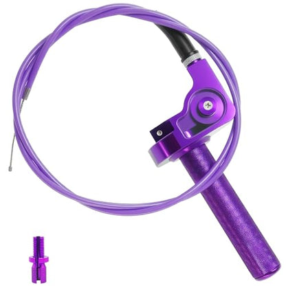Motorcycle Throttle Grip 7/8" 22mm CNC Aluminum Quick Twister with Throttle Cable for KLX CR CRF EXC XR CRF50 CRF230 50 110 125 230 250 Dirt Pit Bike Motocross Motorbike Quad ATV - color: Style-B-Purple