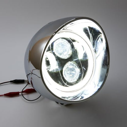Motorcycle Headlight 5" Refit Vintage Head Lamp For Chopper Bobber Cruises Softail 883 Steed VLX 400 600 Magna 250 750 (Silver Shell)