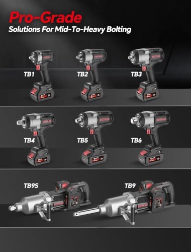 ROTAKE 20V Mid-Torque 1/2" Cordless Impact Wrench Kit, 880 FT-LBS, TB2 - size: 1/2" (880 ft-lbs) TB2