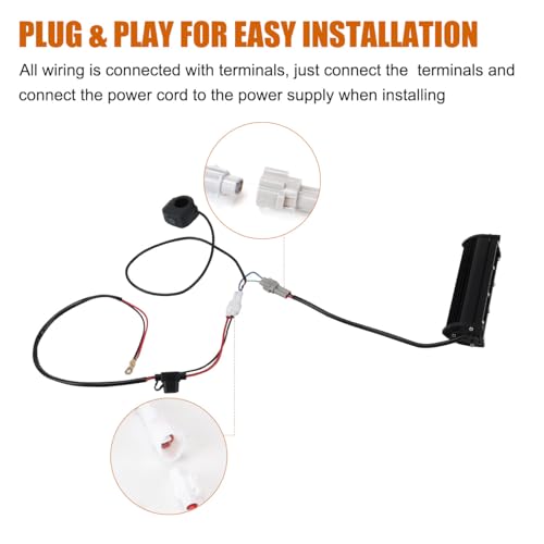 Dirt Bike Light Bar LED 60W 2500LM Motorcycle Headlight Kit Switch Universal for 7/8" Handlebars CRF110 CRF230F CRF250F TTR110 TTR110E 2008-2022 KLX110 KLX140 RM85 RMZ250 YZF450 All Years Pit Bike
