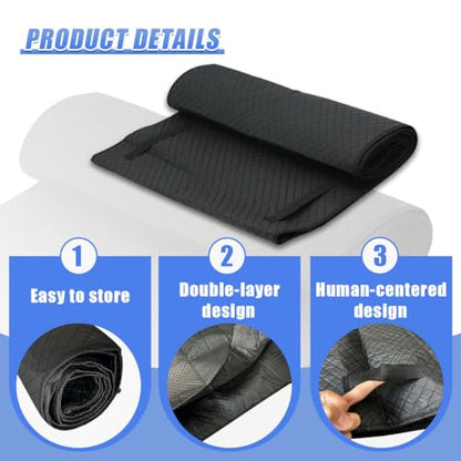 YoRise Foldable Car Repair Pad, Under Car Rolling Creeper Mat for Low Clearance, Portable Automotive Mechanic Creeper Pad Accessories for Special Roads, Long-Distance Trucks (Black)