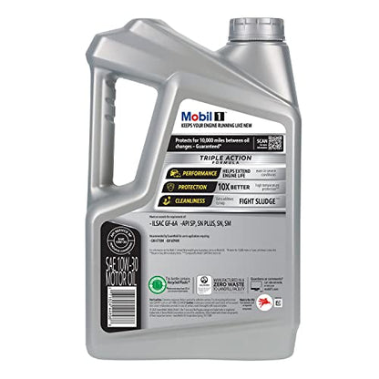 Mobil 1 Advanced Full Synthetic Motor Oil 10W-30, 5 Quart (Pack of 2) - size: 5 Quart (Pack of 2), style: Full Synthetic