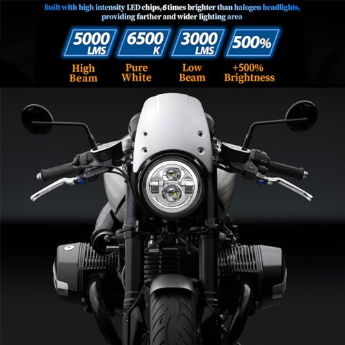 7 Inch Motorcycle LED Headlight for Harley Davidson Heritage Softail Street Glide Road King Special Switchback Electra Glide Ultra Classic Chrome Fat Boy Yamaha Indian Victory Suzuki Triumph - size: 54W-silver
