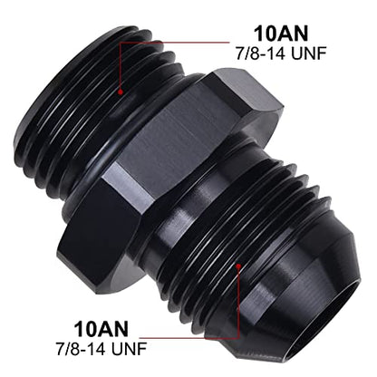 EVIL ENERGY 10AN Flare to 10AN ORB Male 2PCS Fuel Rail Adapter Fitting Black - size: 10AN ORB to 10AN